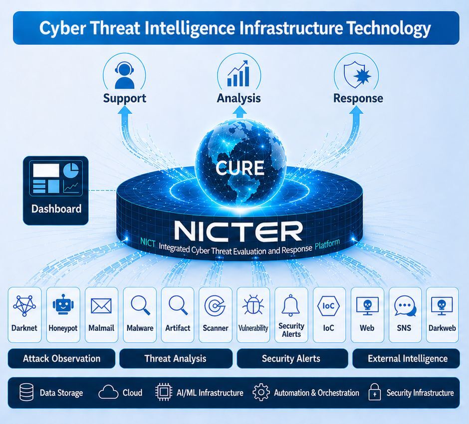 Data-driven cybersecurity technology, New observation technology → Security big data → Automation(Machine learning, Countermeasures, Visualization)